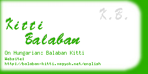 kitti balaban business card